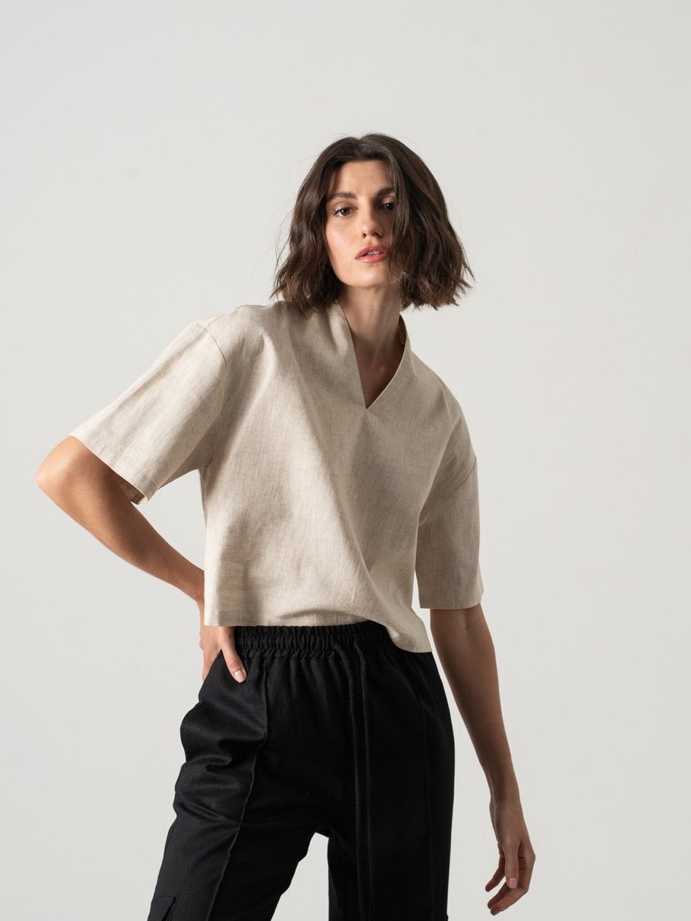 Luxmii Emil Natural Linen Top XS